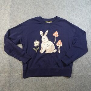 Princess Highway Sweater Womens 10 NWT Navy Blue Alice Crew Neck Rabbit Pullover